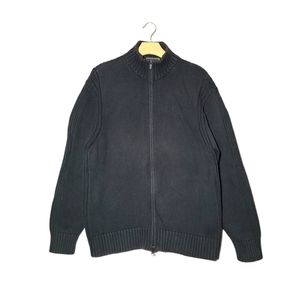 Eddie Bauer Black Full Zip Knit Cardigan Sweater